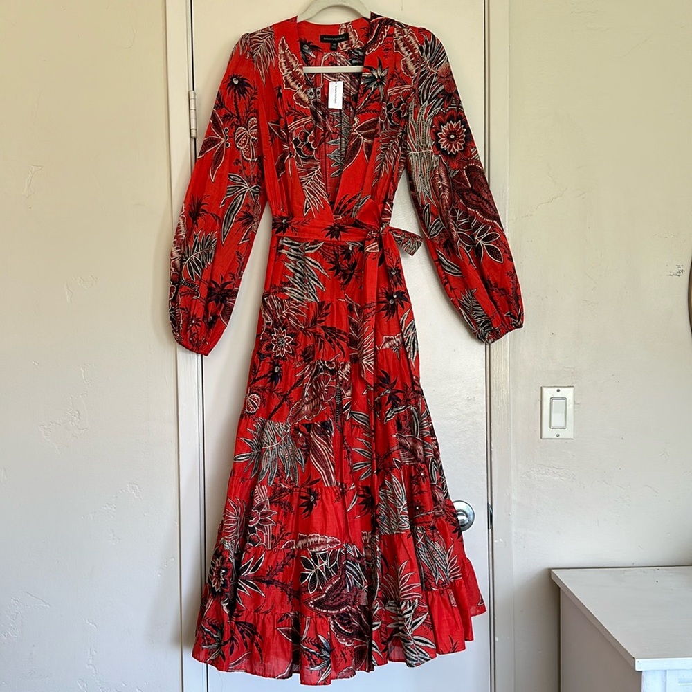 Red Billow Sleeve Dress Banana Republic